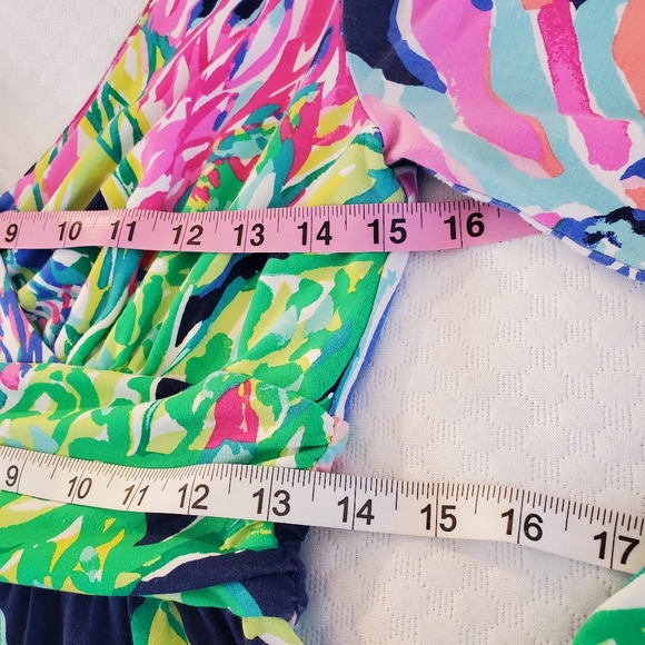 Lily Pulitzer Fleur Dress‎ Womens Medium Travelers Palm Party Multi-color M - Picture 11 of 13